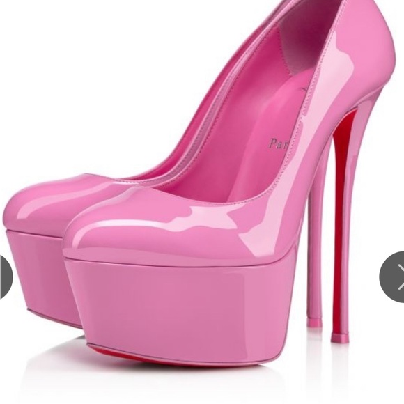 NIB Christian Louboutin Dolly Alta 160mm Pink Patent Platform Pump Size EU 37 - Picture 2 of 11
